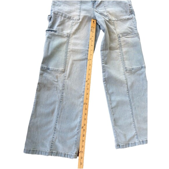 Light Wash Carpenter Jeans Wide Leg Utility  Denim Y2K Vintage Style 9/29 - Picture 4 of 6